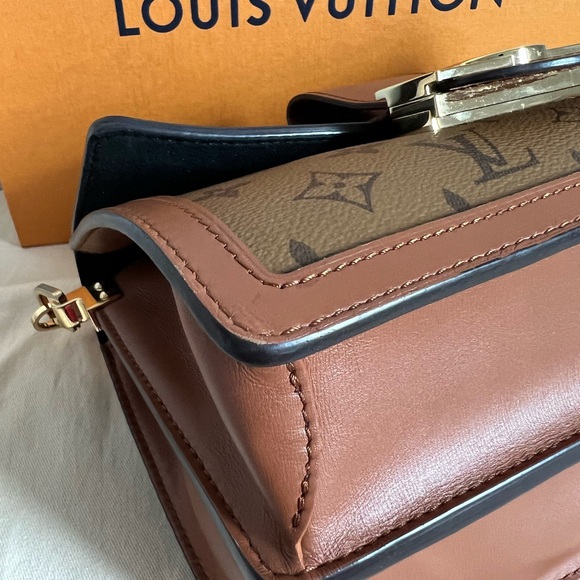 Louis Vuitton Dauphine Shoulder Bag MM Brown Leather Monogram Reverse - Picture 8 of 16